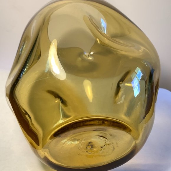 Blenko-style handblown glass Vase with dimples, Ombre, 8x4 inches - Picture 7 of 8